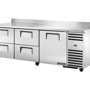 MASĂ FRIGORIFICĂ PROFESIONALĂ CU REBORD ȘI SERTARE, 875L