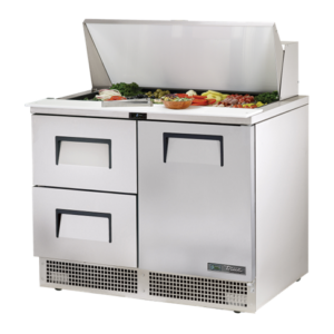 MASĂ FRIGORIFICĂ PREPARARE 501L, CU UȘĂ ȘI SERTARE, 18 GN 1/6