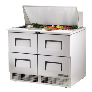 MASĂ FRIGORIFICĂ PREPARARE 501L, CU 4 SERTARE, 18 GN 1/6