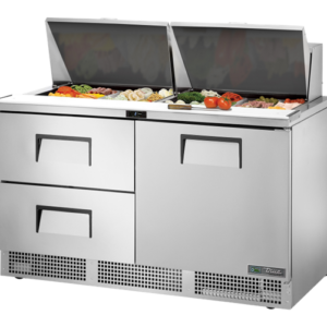 MASĂ FRIGORIFICĂ PREPARARE 623L, CU UȘĂ ȘI 2 SERTARE, 24 GN 1/6