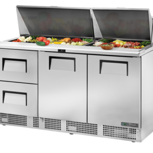 MASĂ FRIGORIFICĂ PREPARARE 708L, CU 2 UȘI ȘI 2 SERTARE, 30 GN 1/6