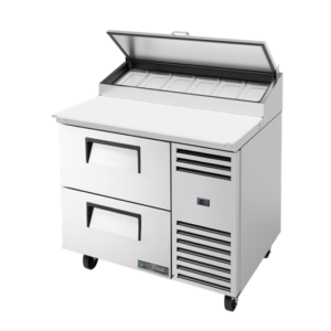 MASĂ FRIGORIFICĂ PREPARARE PIZZA 2 SERTARE, 323L, 6 GN 1/3