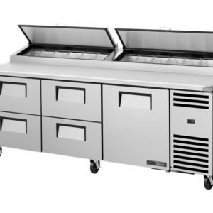 MASĂ FRIGORIFICĂ PREPARARE PIZZA 1 UȘĂ + 4 SERTARE, 875L, 12 GN 1/3